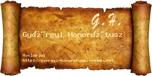 Györgyi Honorátusz névjegykártya
