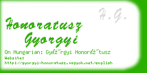 honoratusz gyorgyi business card